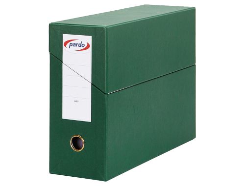 Caixa pardo para transferencias folio forrado extra duplo lombada 80 mm estojo interior com porta etiqueras verde 270x39 , Pardo , 150247 , 8428143245744